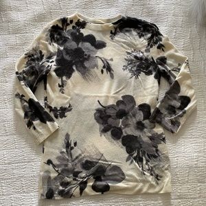 Talbots floral cashmere sweater